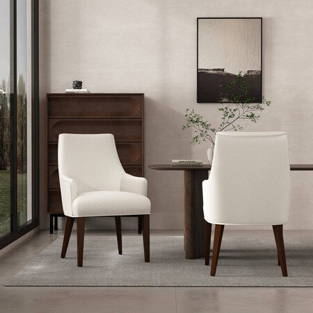 Manhattan Comfort Beever Dining Armchair in Cream, 2PK 2-DC103AR-CR