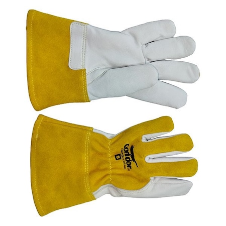 Condor Condor Welding Gloves, Gauntlet Cuff, Straight Thumb, Premium Goatskin, S, 1 PR 832F55