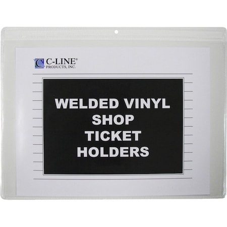 C-Line Products Shop Ticket Holders, Welded Vinyl, Both Sides Clear, Open Long Side, 12 X 9, 50/BX 80129