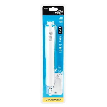 Wright Products Pneumatic Closer, 9 in Dia Rod, 10-5/8 in L, Gloss, 90 deg Opening V821AWH