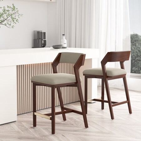 Manhattan Comfort Patricia Counter Stool  in Linen - Set of 2 2-CS023-LN