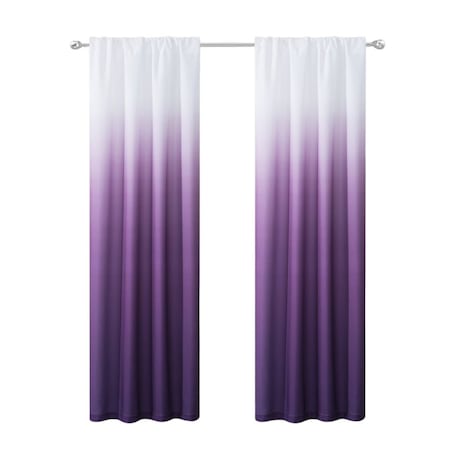 Homeroots Set of Two 84" Purple Ombre Window Curtain Panels, 2PK 473429