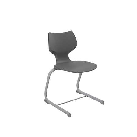 Flavors 18" Cantilever Chair, Platinum Frame, Nylon Glide, Charcoal 11879