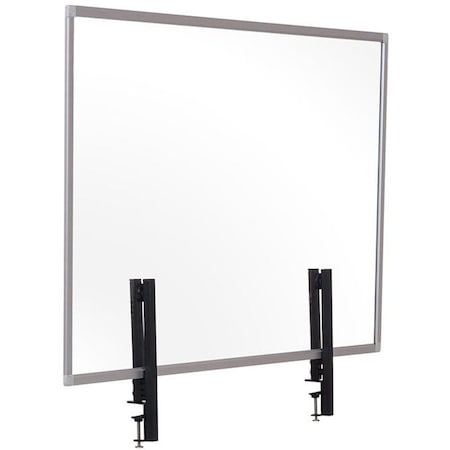 Bi-Silque MasterVisi, PROTECTOR SERIES GLASS ALUMINUM DESKTOP DIVIDER, 47.2 X 0.16 X 35.4, CLEAR GL08019101