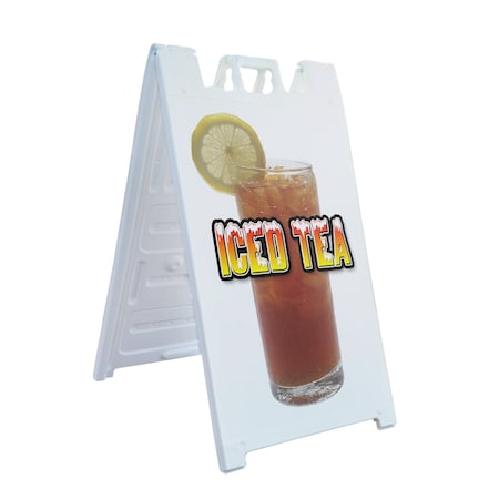 Signmission Iced Tea, A-Frame & 2 Sign Inserts, Heavy-Duty Plastic Frame SBHD-C-2436-Iced Tea