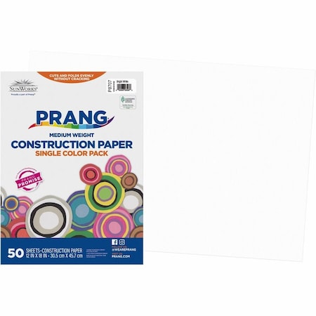 Sunworks Construction Paper, White, 50PK PAC8707