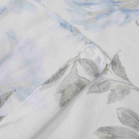 Homeroots 72" White Gray And Blue Floral Shower Curtain 720617