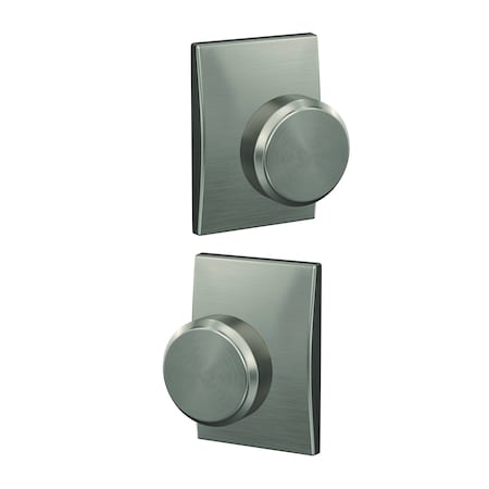 Schlage Residential Schlage Custom Bowery Knob with Century Rose Non Turning Double Dummy Pair Satin Nickel Finish FC172BWE619CEN
