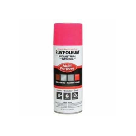 Rust-Oleum Industrial Choice 1600 System Enamel Aerosols, 12 oz, Fluorescent Pink, Hi-Gloss, 6PK 647-1659830