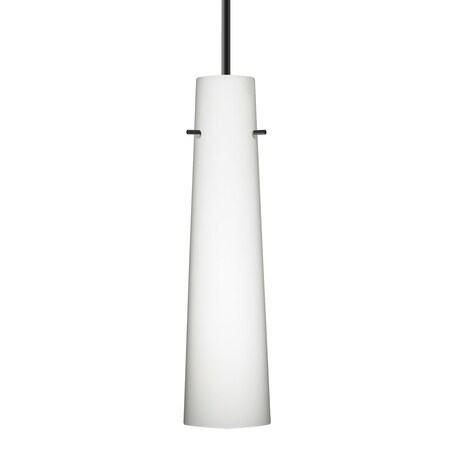 Besa Lighting Besa Camino Pendant, Opal Matte, Black Finish, 1x 50W MAX E12 Base 1BT-567407-BK