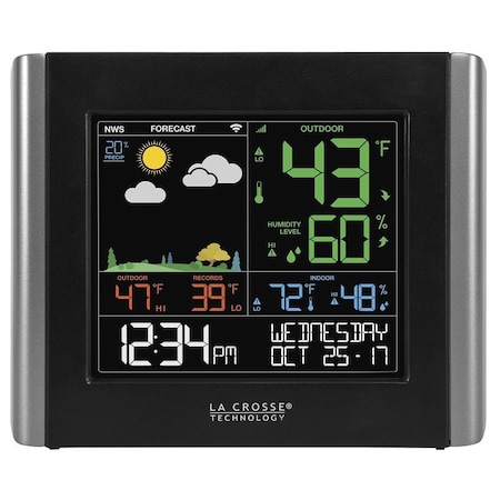 La Crosse Technology V10-TH Weather Station, 7.8 in L x 1.25 in W x 6.45 in H Display, Battery V11-TH