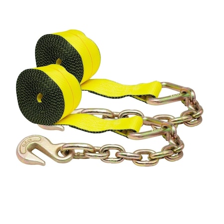 Mytee Products 4 in. x 40 ft. Winch Strap with Chain Anchor, 2PK WS440CAx2