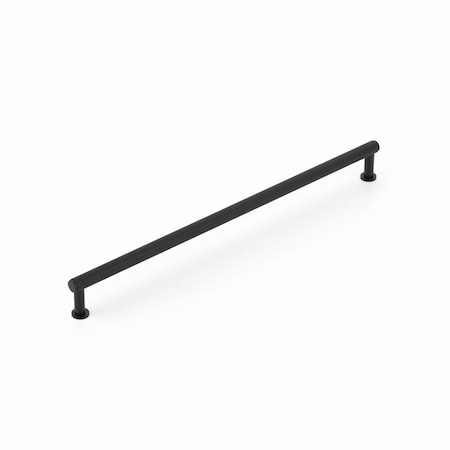 Schaub 12in Center to Center Pub House Knurled Cabinet Pull Matte Black Finish 5012-MB
