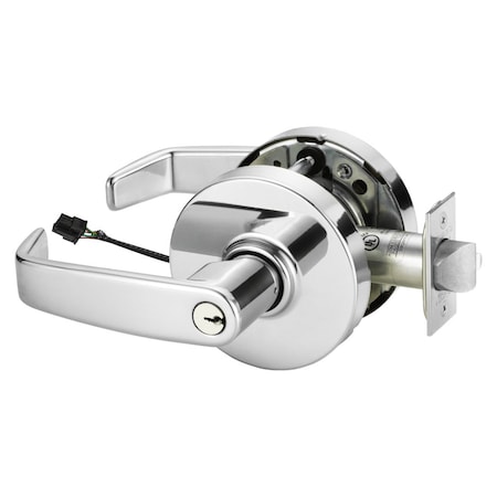 Sargent Grade 1 Electrified Cylindrical Lock, Fail Secure, L Lever, L Rose, 6-Pin Cylinder, Deadlatch, Brig 10XG71 LL 26