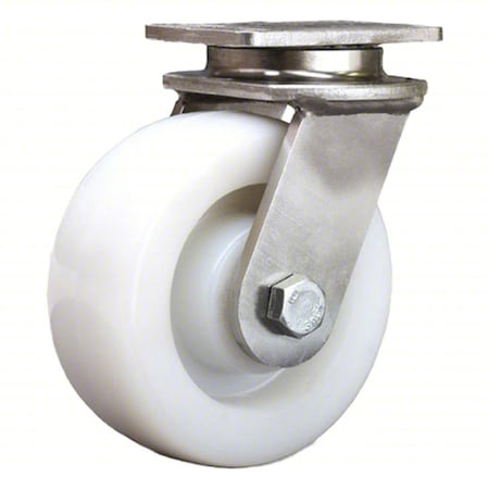 Hamilton Plate Caster, Swivel, Nylon, 6 3/16"H S-ENS-5WNSB