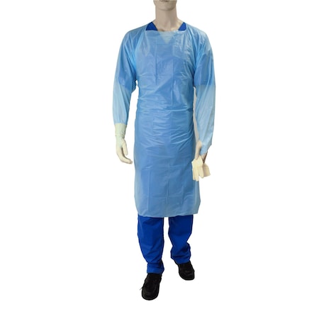 Dynarex CPE Thumb Loop Isolation Gown, Blue, 75PK 2140