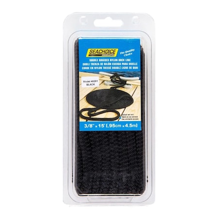 Seachoice Black Nylon Dock Lines 50-40291