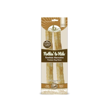 Fieldcrest Farms Nothin' to Hide Dog Chew Treat Rolls, Peanut Butter Flavor, Large 10-In Pair 169