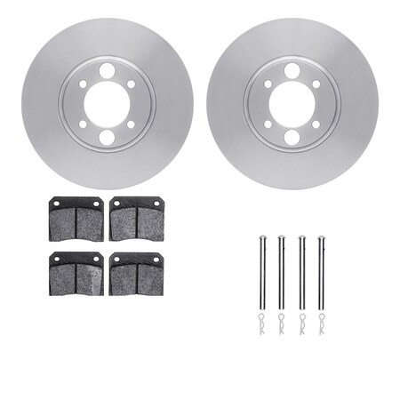 Dynamic Friction Co DFC Rotors with EURO 5000 Ceramic Brake Pads includes Hardware 6612-20003