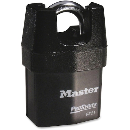 Master Lock Padlock, Keyed Different, Partially Hidden Shackle, Rectangular Steel Body, Boron Shackle, 7/8 in W 6321