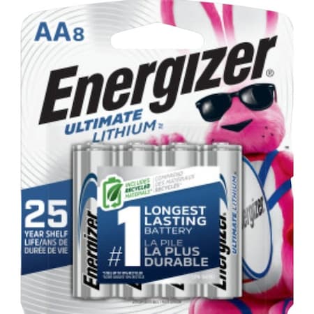 Energizer BATTERY LTHIUM AA, 8PK L91SBP-8