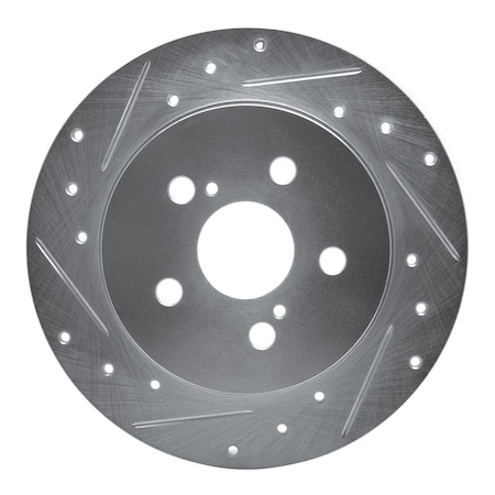 Dynamic Friction Co DFC Brake Rotor - Drilled and Slotted - Silver 631-76083L