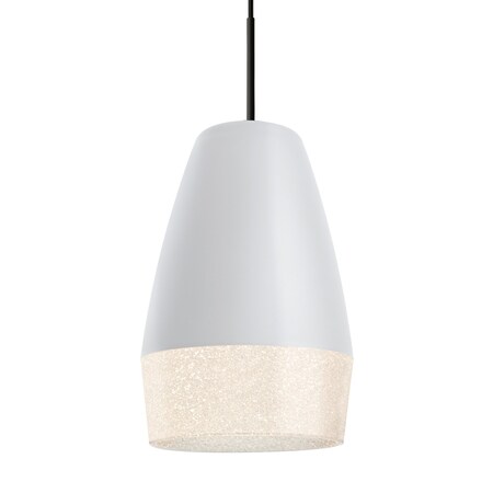 Besa Lighting Besa Abu 12 Pendant, White/Glitter, Black Finish, 1x 60W MAX E26 Base 1JT-ABU12WH-BK