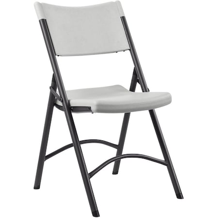 Lorell Folding Chair, Gray, Steel, PK4 LLR62515