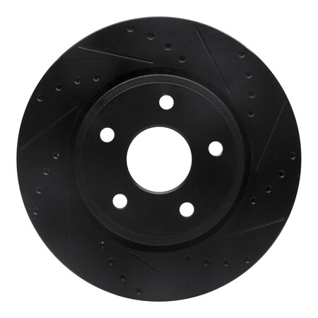 Dynamic Friction Co DFC Brake Rotor - Drilled and Slotted - Black 633-42000R