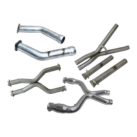 Karuma Car Care 2.5 in. 1996-2004 Ford Mustang Short Off-Road X-Pipe with Converters - Aluminized KA3569609