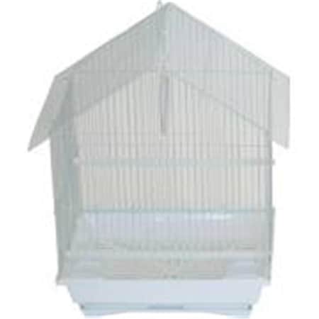 Fancy Feline 11 x 9 x 16 in. House Top Style Small Parakeet Cage, White FA2690781