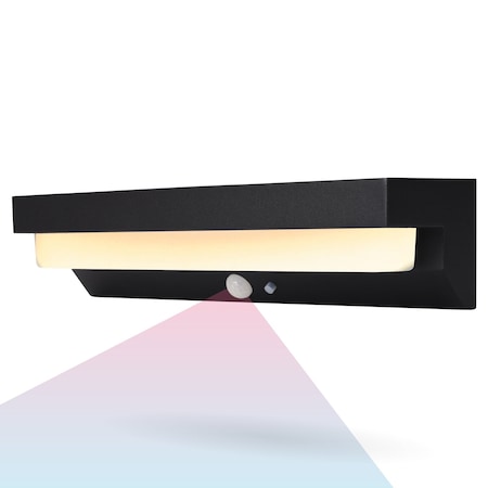 Techko Outdoor Solar Aluminum Long Wall Sconce with Motion Sensor & LED Lightbar, 2PK SML-3206-1-2PK