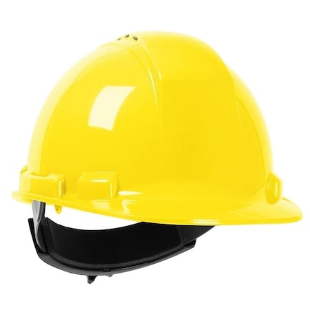 Msa Safety 10034020 Hard Hat, 4Point FasTrac III Suspension, Polyethylene Shell, Yellow, Class C 280-HP241RV-02