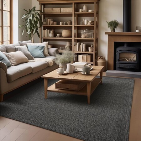 Homespice Decor Black Ultra Durable Braided Rugs - Rectangle - 6 ft x 9 ft 315571