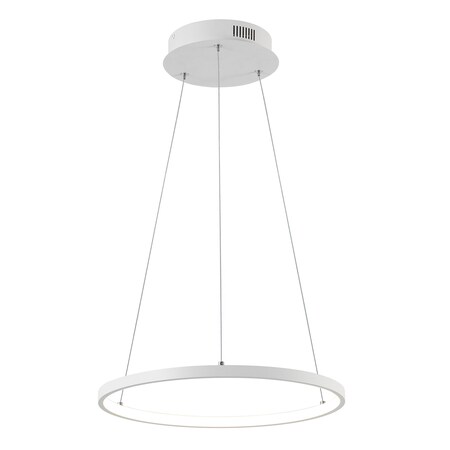Jonathan Y Brice 15.75" Modern Contemporary Metal Round Dimmable Integrated LED Pendant, Matte White JYL7202I