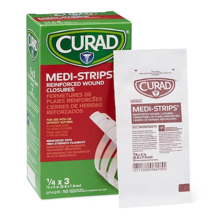 Medline CURAD Sterile Medi-Strip Wound Closure, 1/4in x 3in, 3PK NON250314H