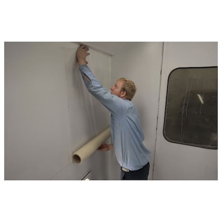 Rbl Products Self-Adhering Wall Protective Film, 200 ft L x 48 in W, White 442