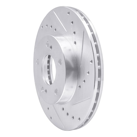 Dynamic Friction Co DFC Brake Rotor - Drilled and Slotted - Silver 631-67030R