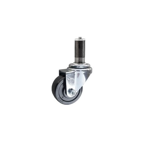 Service Caster 3'' Hard Rubber Wheel Swivel 1-1/8'' Expanding Stem Caster SCC-EX20S314-HRS-118