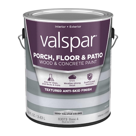 Valspar Porch Floor & Patio Anti-Skid Base 4 Floor Paint 1 gal 009.0083073.007
