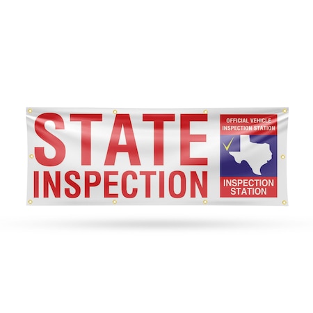 Signmission Texas State Inspection, 36 Inch x 96 Inch, Vinyl Banner B-96-30885