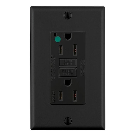Leviton SmartlockPro GFCI 15A HG/PI Black GFNT1-HFE