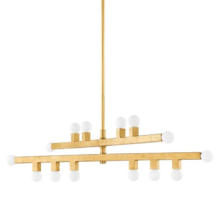 Mitzi The Lifestyled Co X Sutter 14 Light Chandelier 16 In. Vintage Gold Leaf H823914-VGL