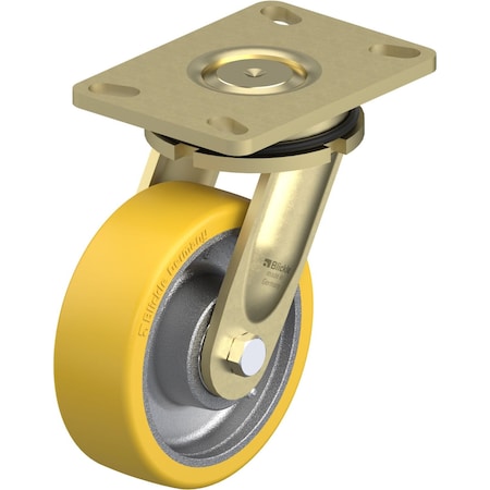 Blickle Swivel Plate Caster, PU, 6", 1650 lb., Caster Load Rating Range: Heavy-Duty LS-GTH 150K-16