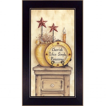 Homeroots Simple Pleasures 1 Black Framed Print Wall Art 405275