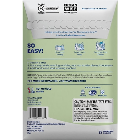 Tru Earth Eco-Strips Fragrance Free Laundry Detergent TE-NA-ML-00FF0032-SU001