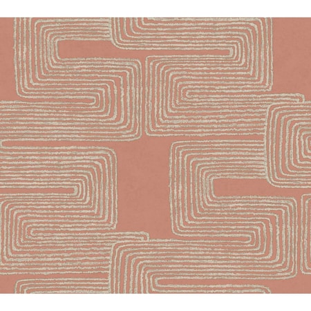 York Wallcoverings Zulu Thread Coral and Glint Wallpaper AG2031