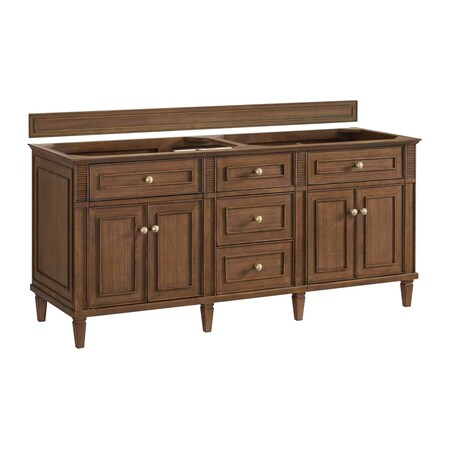 James Martin Vanities Vanity, without top, Mid-Century Walnut, 71.88 in W x 23.5 in D, 424-V72-M-WLT