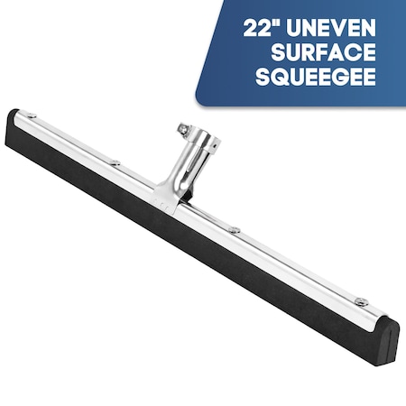 Dsv Standard Uneven Surface Floor Squeegee 22 in, Double Foam Blade Garage Squeegee, Taper Pole Connection 87022