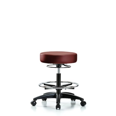 Blue Ridge Ergonomics Vinyl Stool, Med Bench, Foot Ring, Casters, Taupe BR-VMBSO-RG-CF-RC-8815